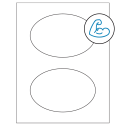6" x 4" White Oval Sheet Labels - Ultra Aggressive Adhesive