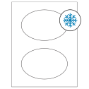 6" x 4" White Oval Sheet Labels - Freezer Grade Adhesive