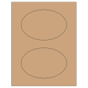 6" x 4" Brown Kraft Oval Sheet Labels