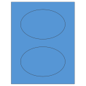 6" x 4" Fluorescent Blue Oval Sheet Labels
