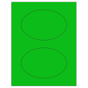6" x 4" Fluorescent Green Oval Sheet Labels