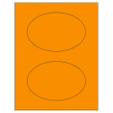 6" x 4" Fluorescent Orange Oval Sheet Labels