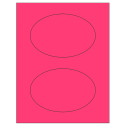 6" x 4" Fluorescent Pink Oval Sheet Labels