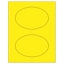 6" x 4" Fluorescent Yellow Oval Sheet Labels