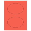 6" x 4" Red Oval Sheet Labels