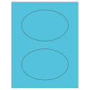 6" x 4" Turquoise Oval Sheet Labels