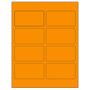 3.75" x 2" Fluorescent Orange Rectangular Sheet Labels