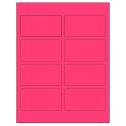 3.75" x 2" Fluorescent Pink Rectangular Sheet Labels
