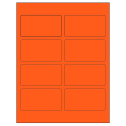 3.75" x 2" Fluorescent Red Rectangular Sheet Labels
