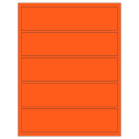 8" x 2" Fluorescent Red Rectangular Sheet Labels