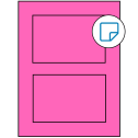 5" x 3.50785" Fluorescent Pink Rectangular Sheet Labels - Removable Adhesive