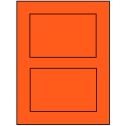 5" x 3.50785" Fluorescent Red Rectangular Sheet Labels