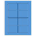 3.0625" x 2.1875" Fluorescent Blue Rectangular Sheet Labels