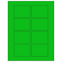 3.0625" x 2.1875" Fluorescent Green Rectangular Sheet Labels