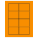 3.0625" x 2.1875" Fluorescent Orange Rectangular Sheet Labels
