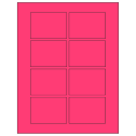 3.0625" x 2.1875" Fluorescent Pink Rectangular Sheet Labels