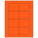 3.0625" x 2.1875" Fluorescent Red Rectangular Sheet Labels