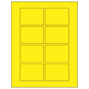 3.0625" x 2.1875" Fluorescent Yellow Rectangular Sheet Labels