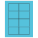 3.0625" x 2.1875" Turquoise Rectangular Sheet Labels