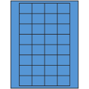 1.59375" x 1.3" Fluorescent Blue Rectangular Sheet Labels