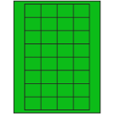 1.59375" x 1.3" Fluorescent Green Rectangular Sheet Labels