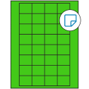 1.59375" x 1.3" Fluorescent Green Rectangular Sheet Labels - Removable Adhesive