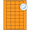 1.59375" x 1.3" Fluorescent Orange Rectangular Sheet Labels - Removable Adhesive