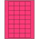 1.59375" x 1.3" Fluorescent Pink Rectangular Sheet Labels