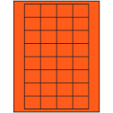 1.59375" x 1.3" Fluorescent Red Rectangular Sheet Labels