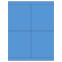 4.25" x 5" Fluorescent Blue Rectangular Sheet Labels