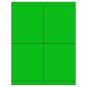 4.25" x 5" Fluorescent Green Rectangular Sheet Labels
