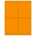 4.25" x 5" Fluorescent Orange Rectangular Sheet Labels