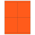 4.25" x 5" Fluorescent Red Rectangular Sheet Labels