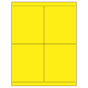 4.25" x 5" Fluorescent Yellow Rectangular Sheet Labels