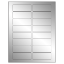 3.375" x 1.25" Silver Foil Rectangular Sheet Labels