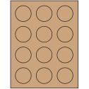 2" Brown Kraft Circular Sheet Labels
