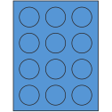 2" Fluorescent Blue Circular Sheet Labels
