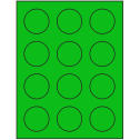 2" Fluorescent Green Circular Sheet Labels