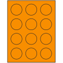 2" Fluorescent Orange Circular Sheet Labels