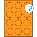2" Fluorescent Orange Circular Sheet Labels - Removable Adhesive