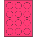 2" Fluorescent Pink Circular Sheet Labels