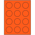 2" Fluorescent Red Circular Sheet Labels