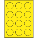 2" Fluorescent Yellow Circular Sheet Labels