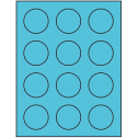 2" Turquoise Circular Sheet Labels