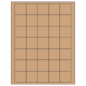 1.5" x 1.5" Brown Kraft Square Sheet Labels