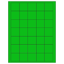 1.5" x 1.5" Fluorescent Green Square Sheet Labels