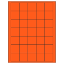 1.5" x 1.5" Fluorescent Red Square Sheet Labels