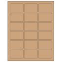 2.5" x 1.5625" Brown Kraft Rectangular Sheet Labels