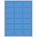 2.5" x 1.5625" Fluorescent Blue Rectangular Sheet Labels