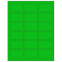 2.5" x 1.5625" Fluorescent Green Rectangular Sheet Labels